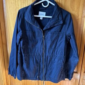 Old Navy Field Jacket Womens Medium‎ Navy Blue Full Zip Utility Jacket 437889-04